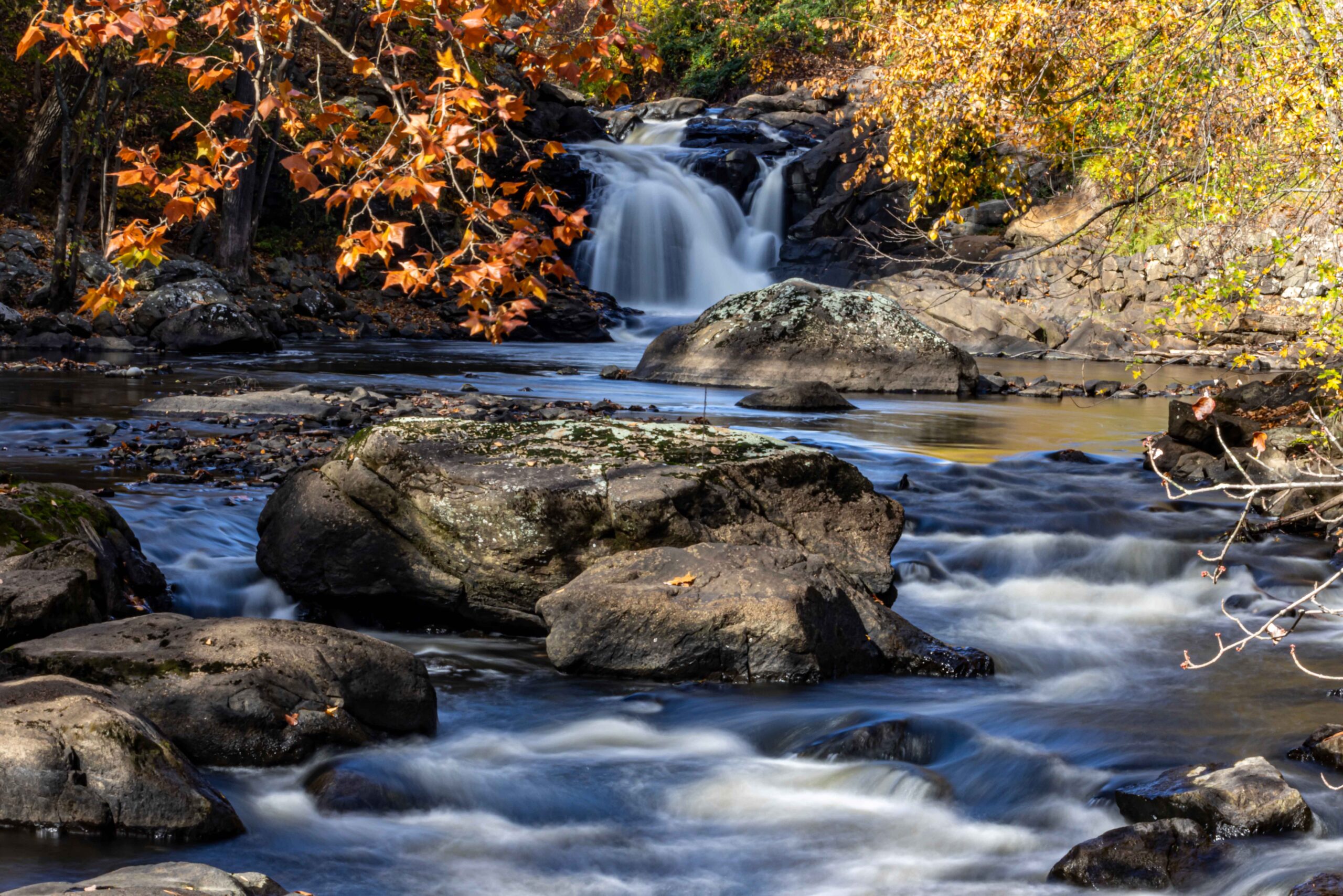 Boonton Falls and the Rockaway River in Fall